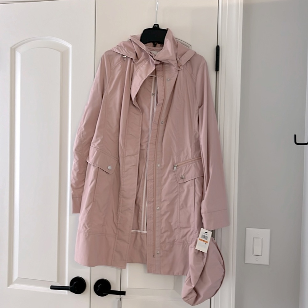 Dusty pink Cole Haan raincoat. New with tags!
